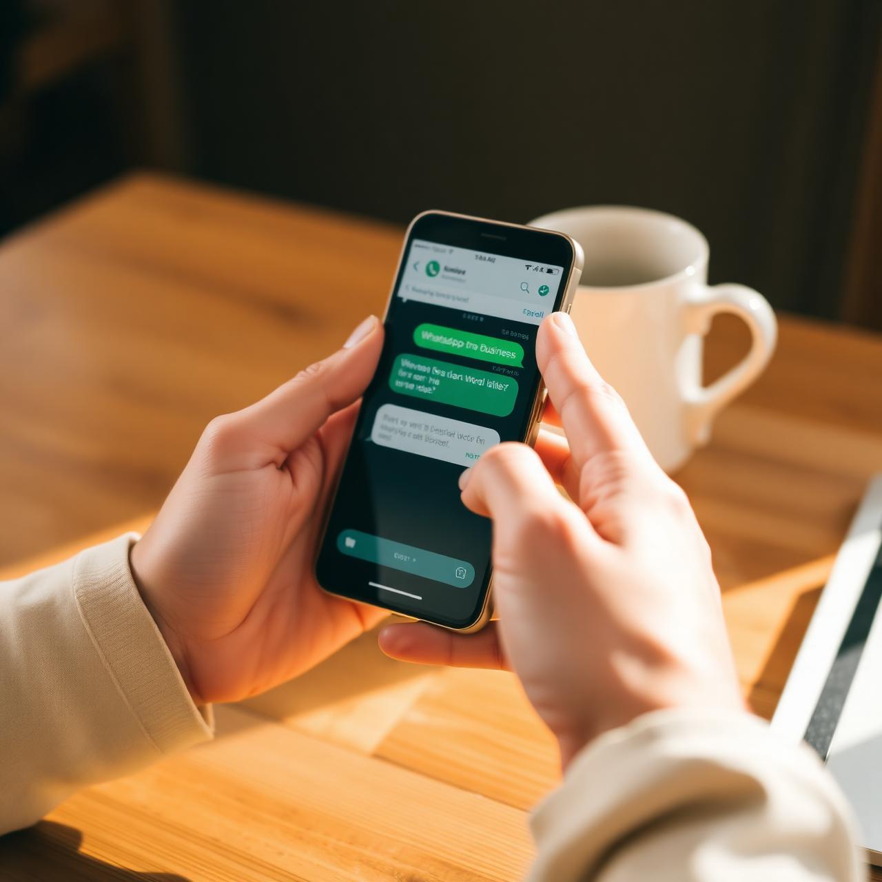 Empreendedor usando WhatsApp da Empresa.ia